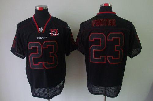 2012 NEW NFL Houston Texans 23 Arian Foster Lights Out Black Elite Jerseys W 10th Patch