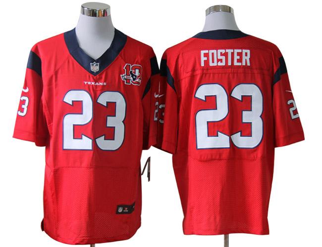 2012 NEW NFL Houston Texans 23 Arian Foster Red Jerseys W 10th Patch (Elite)