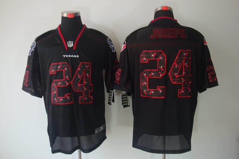 2012 NEW NFL Houston Texans 24 Joseph Lights Out Black Elite Jerseys