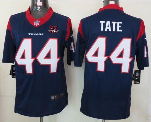 2012 NEW NFL Houston Texans 44 Ben Tate Blue Jerseys W 10th Patch (Limited)