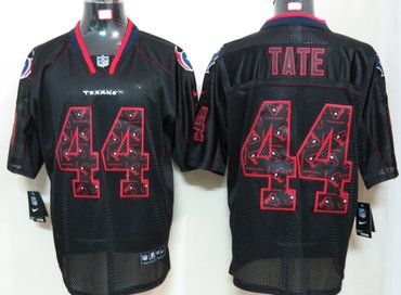 2012 NEW NFL Houston Texans 44 Tate Lights Out Black Elite Jerseys