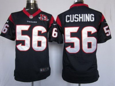 2012 NEW NFL Houston Texans 56 Brian Cushing Blue Jerseys W 10th Patch(Game)