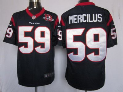 2012 NEW NFL Houston Texans 59 Whitney Mercilus Blue Jerseys W 10th Patch(Game)