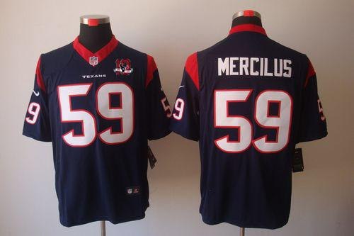 2012 NEW NFL Houston Texans 59 Whitney Mercilus Blue Jerseys W 10th Patch(Limited)