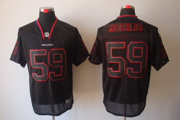 2012 NEW NFL Houston Texans 59 Whitney Mercilus Lights Out Black Elite Jerseys