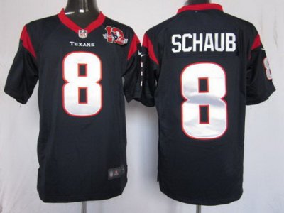2012 NEW NFL Houston Texans 8 Matt Schaub Blue Jerseys W 10th Patch(Game)