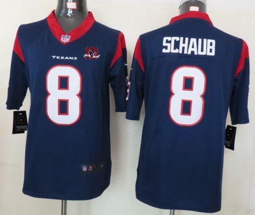 2012 NEW NFL Houston Texans 8 Matt Schaub Blue Jerseys W 10th Patch(Limited)