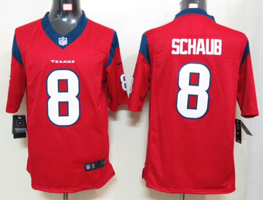 2012 NEW NFL Houston Texans 8 Matt Schaub Red Jerseys (Limited)