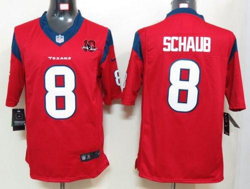 2012 NEW NFL Houston Texans 8 Matt Schaub Red Jerseys W 10th Patch(Limited)