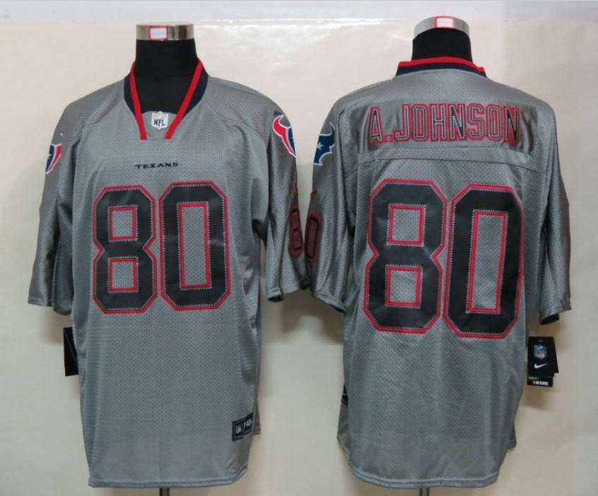 2012 NEW NFL Houston Texans 80 Andre Johnson Grey Jerseys (Elite)
