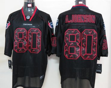 2012 NEW NFL Houston Texans 80 Andre Johnson Lights Out Black Elite Jerseys