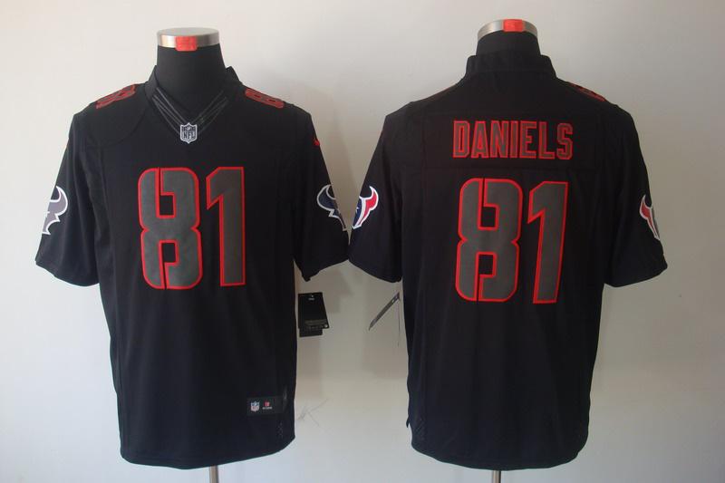 2012 NEW NFL Houston Texans 81 Daniels Black Jerseys (Impact Limited)