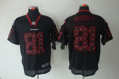 2012 NEW NFL Houston Texans 81 Daniels Lights Out Black Elite Jerseys