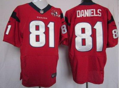 2012 NEW NFL Houston Texans 81 Owen Daniels Red Jerseys W 10th Patch (Elite)