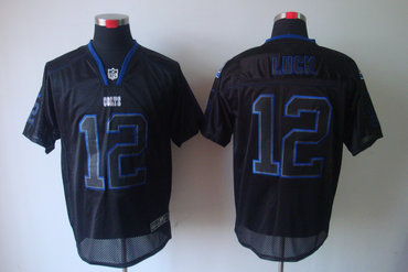 2012 NEW NFL Indianapolis Colts 12 Andrew Luck Lights Out Black Elite Jerseys