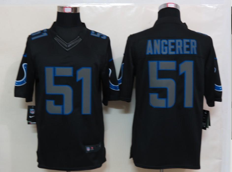 2012 NEW NFL Indianapolis Colts 51 Pat Angerer Black Jerseys (Impact Limited)