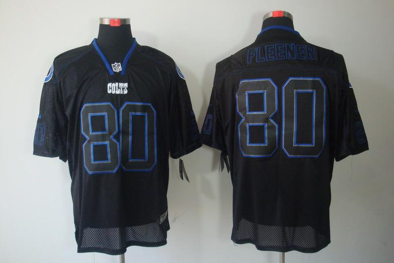 2012 NEW NFL Indianapolis Colts 80 Coby Fleener Lights Out Black Elite Jerseys