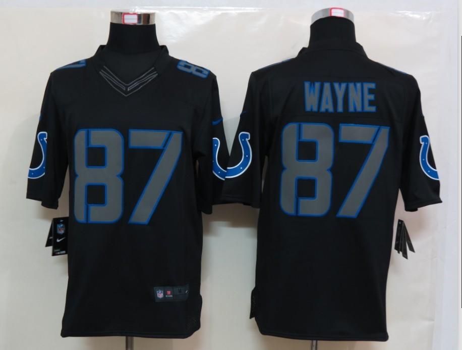 2012 NEW NFL Indianapolis Colts 87 Reggie Wayne Black Jerseys (Impact Limited)