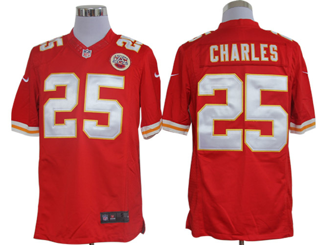 2012 NEW NFL Kansas City Chiefs 25# Jamaal Charles Red Jerseys(Limited)