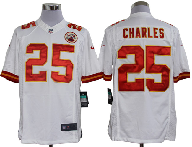 2012 NEW NFL Kansas City Chiefs 25# Jamaal Charles White Jerseys(Limited)