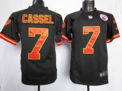 2012 NEW NFL Kansas City Chiefs 7 Matt Cassel Black Jerseys (Game)