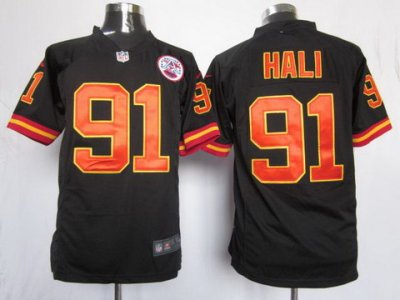2012 NEW NFL Kansas City Chiefs 91 Tamba Hali Black Jerseys (Game)