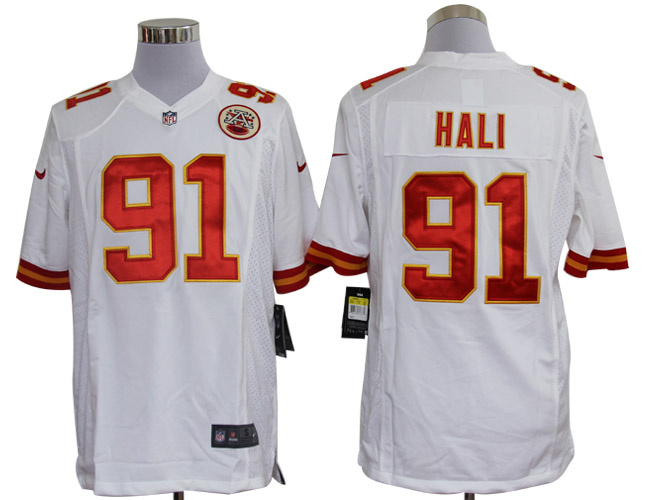 2012 NEW nfl kansas city chiefs 91 tamba hali white jerseys (game)