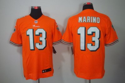2012 NEW NFL Miami Dolphins 13 Dan Marino Orange Jerseys(Elite)