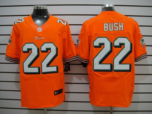 2012 NEW NFL Miami Dolphins 22 Reggie Bush Orange Jerseys (Elite)