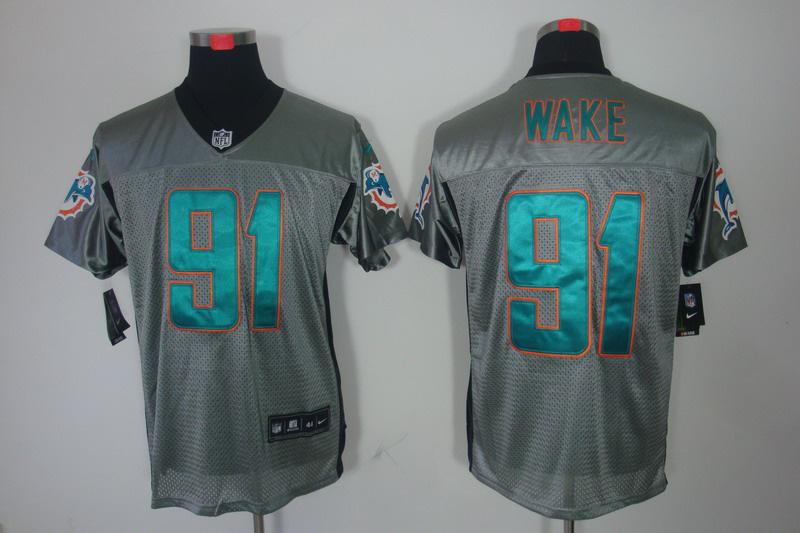 2012 NEW NFL Miami Dolphins 91 Cameron Wake Grey Shadow Jerseys