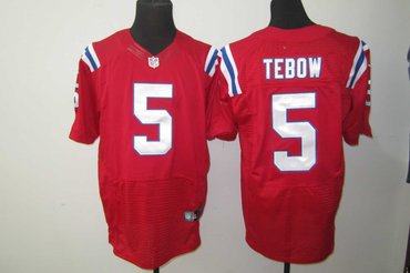 2012 NEW NFL New England Patriots 5 Tim Tebow Red Jerseys (Elite)