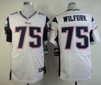 2012 NEW NFL New England Patriots 75 Vince Wilfork White Jerseys (Elite)