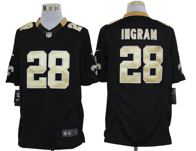 2012 NEW NFL New Orleans Saints #28 Mark Ingram Black Jerseys (Limited)
