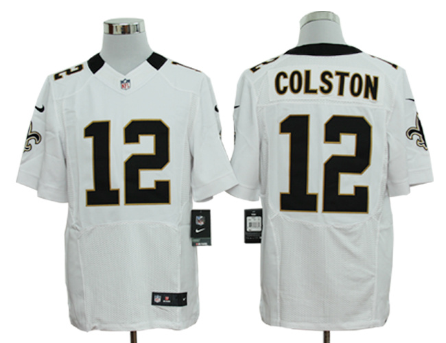2012 NEW NFL New Orleans Saints 12 Marques Colston White Jerseys (Elite)