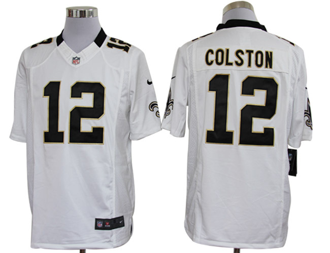 2012 NEW NFL New Orleans Saints 12 Marques Colston White Jerseys (Limited)