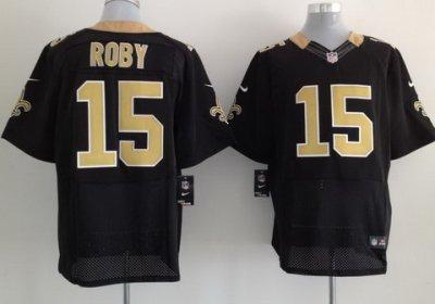 2012 NEW NFL New Orleans Saints 15 Courtney Roby Black Jerseys (Elite)