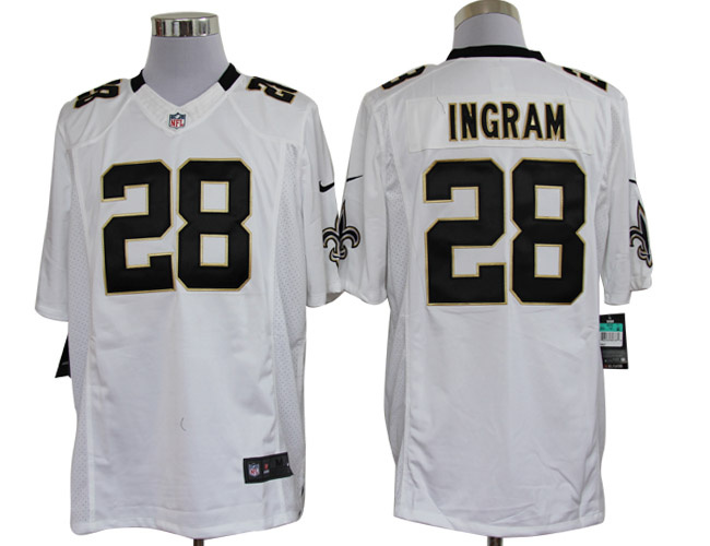 2012 NEW NFL New Orleans Saints 28 Mark Ingram White Jerseys (Limited)
