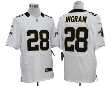 2012 NEW NFL New Orleans Saints 28 Mark Ingram White Jerseys (Elite)