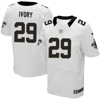 2012 NEW NFL New Orleans Saints 29 Chris Ivory White Jerseys (Elite)