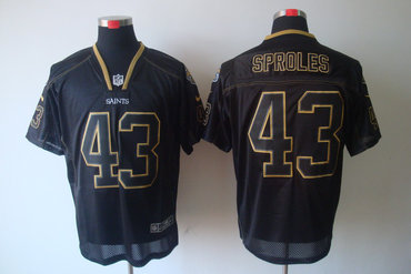 2012 NEW NFL New Orleans Saints 43 Darren Sproles Lights Out Black Elite Jerseys