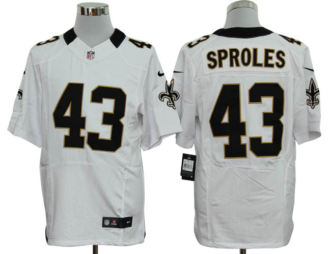 2012 NEW NFL New Orleans Saints 43 Darren Sproles White Jerseys (Elite)