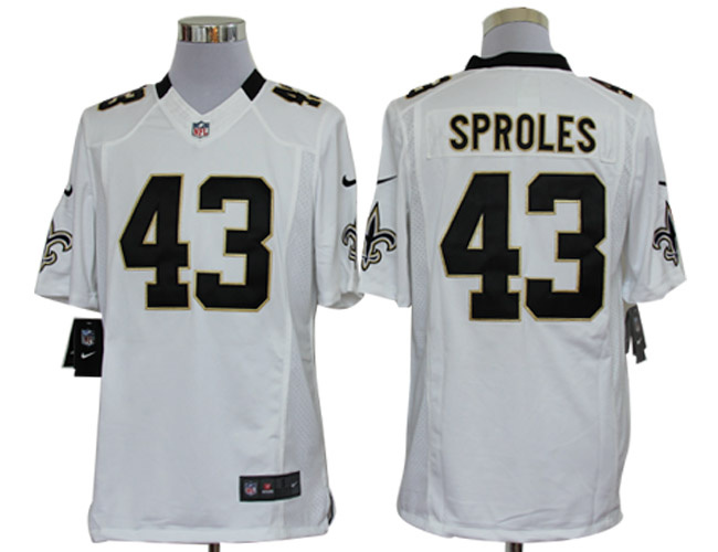 2012 NEW NFL New Orleans Saints 43 Darren Sproles White Jerseys (Limited)