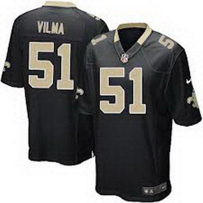2012 NEW NFL New Orleans Saints 51 Jonathan Vilma Black Jerseys (Elite)