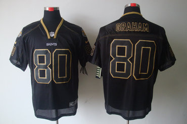 2012 NEW NFL New Orleans Saints 80 Jimmy Graham Lights Out Black Elite Jerseys