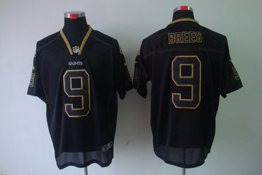 2012 NEW NFL New Orleans Saints 9 Drew Brees Lights Out Black Elite Jerseys