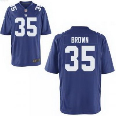 2012 NEW NFL New York Giants 35 Brown Blue Jerseys (Game)