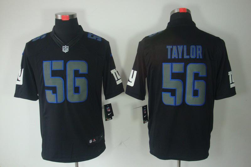 2012 NEW NFL New York Giants 56 Lawrence Taylor Black Jerseys (Impact Limited)
