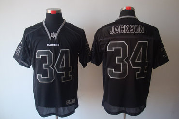 2012 NEW NFL Oakland Raiders 34 Bo Jackson Lights Out Black Elite Jerseys