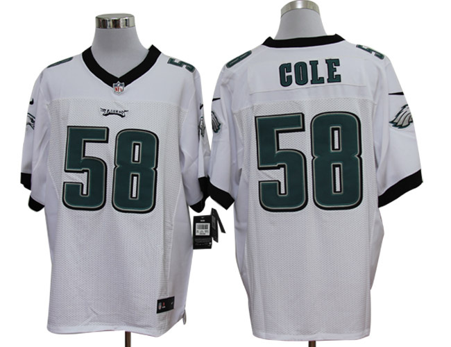 2012 NEW NFL Philadelphia Eagles 58 Trent Cole White Jerseys (Elite)