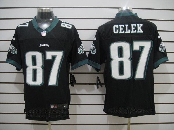 2012 NEW NFL Philadelphia Eagles 87 Brent Celek Black Jerseys (Elite)